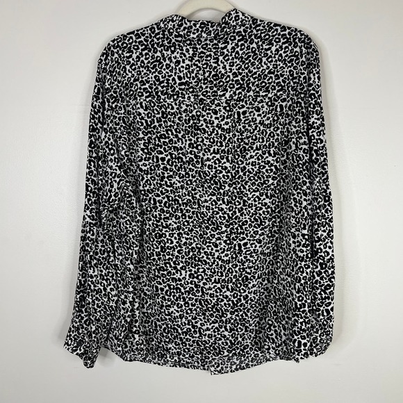 Jones New York Animal Print Plus Size Button Down Loose Flowy Blouse Top Sz 3X - Picture 13 of 13